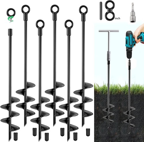 Ground anchors screw - anchors, in,
