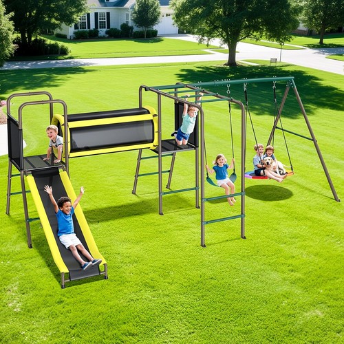 Metal swing sets - heavy, duty