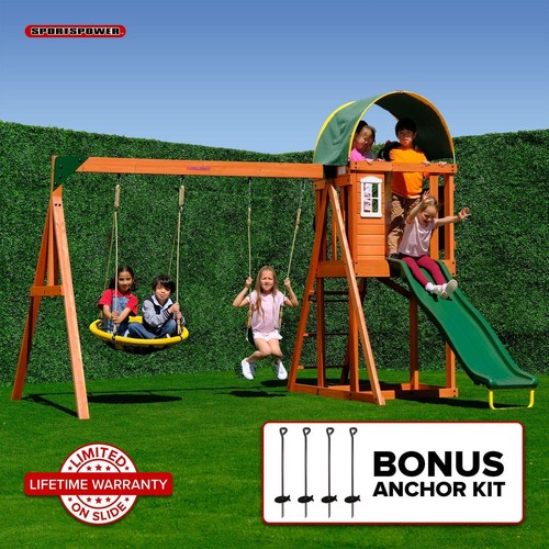 Wooden swing set - set, playground