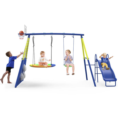 Kids outdoor metal swing - kids, set