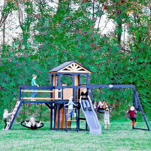 Wooden garden play centre - garden,