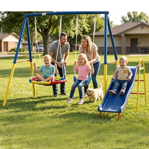Heavy duty swing set with - heavy,
