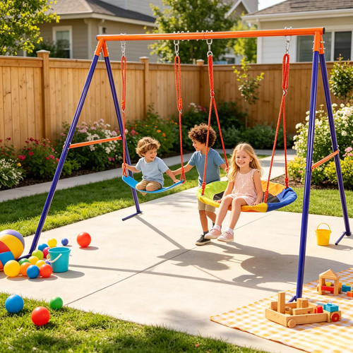 Steel frame backyard swing - steel,