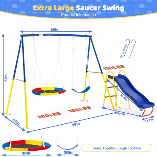 Metal swing set w - metal,