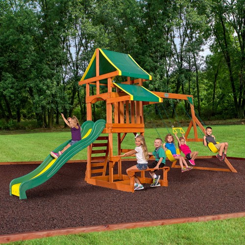 Kids cedar wood swing - kids,