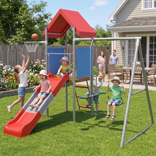 Metal swing set for backyard - metal,