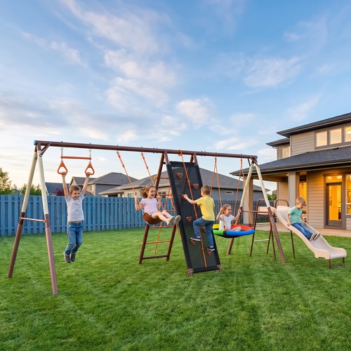 Kids swing set - kids, climbing