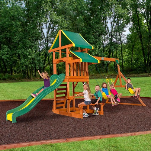 Cedar wooden swing set tucson - wooden,