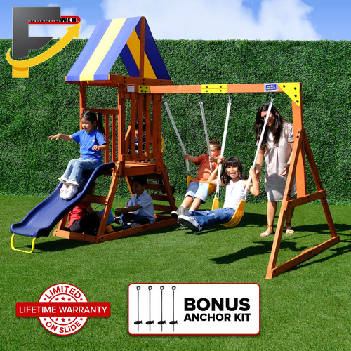 Wood swing set with - wood,